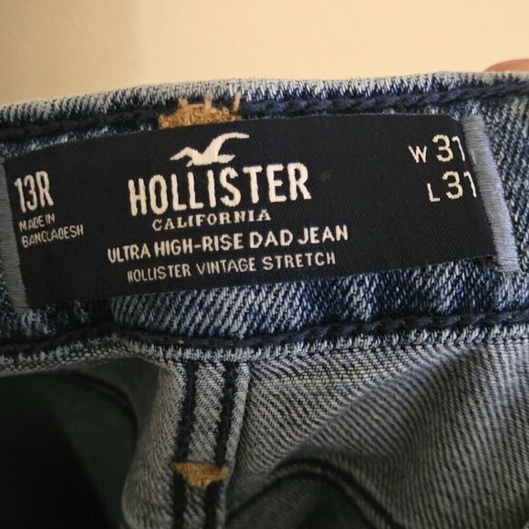Hollister Ultra High Rise Dad Jeans Size 31 Carpenter Style - Picture 9 of 10
